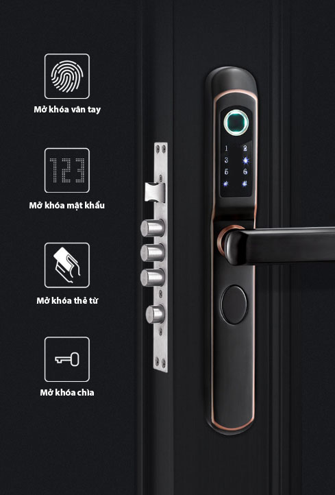 Ổ khóa vân tay | Ổ khóa số | Ổ khóa từ Natter Smart Lock kèm theo hướng dẫn cài đặt.